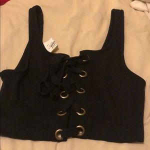 Mystique Boutique Lace Up Crop Top